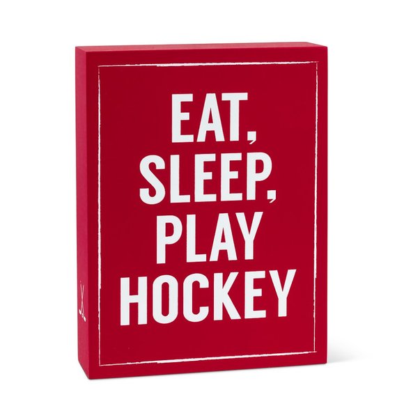 "Eat, Sleep, Hockey” Wooden Lettering Block - Picture 4 of 8